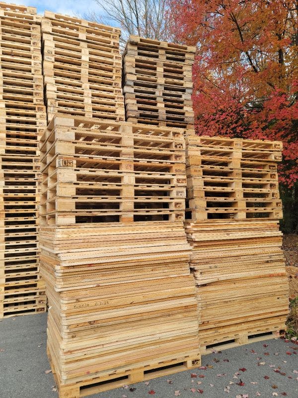 Stack of 9 Block Pallets 