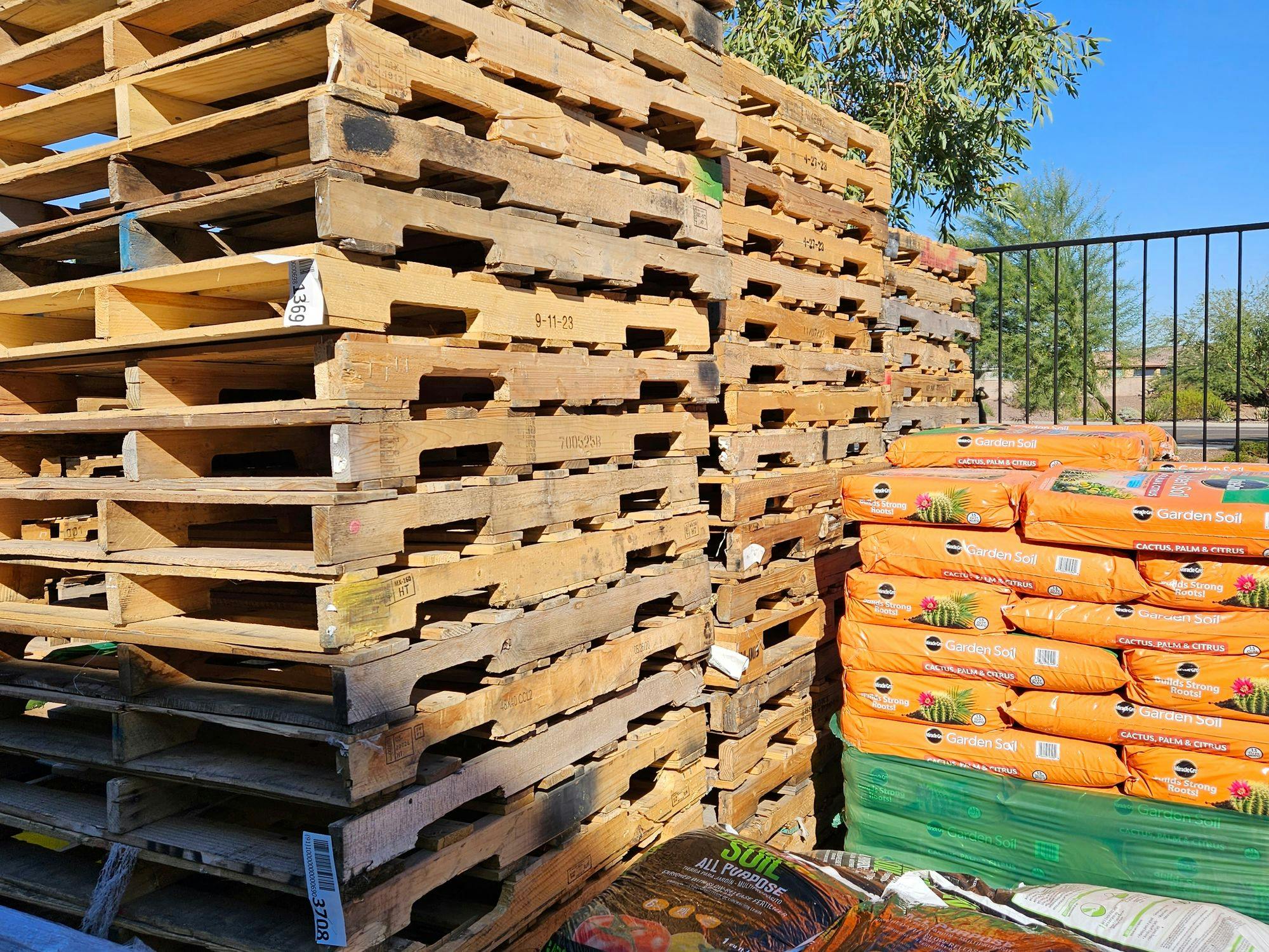 Stack of Used Grade B Pallets