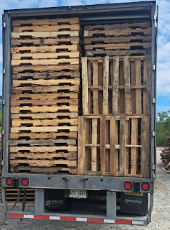 Pallets on truck