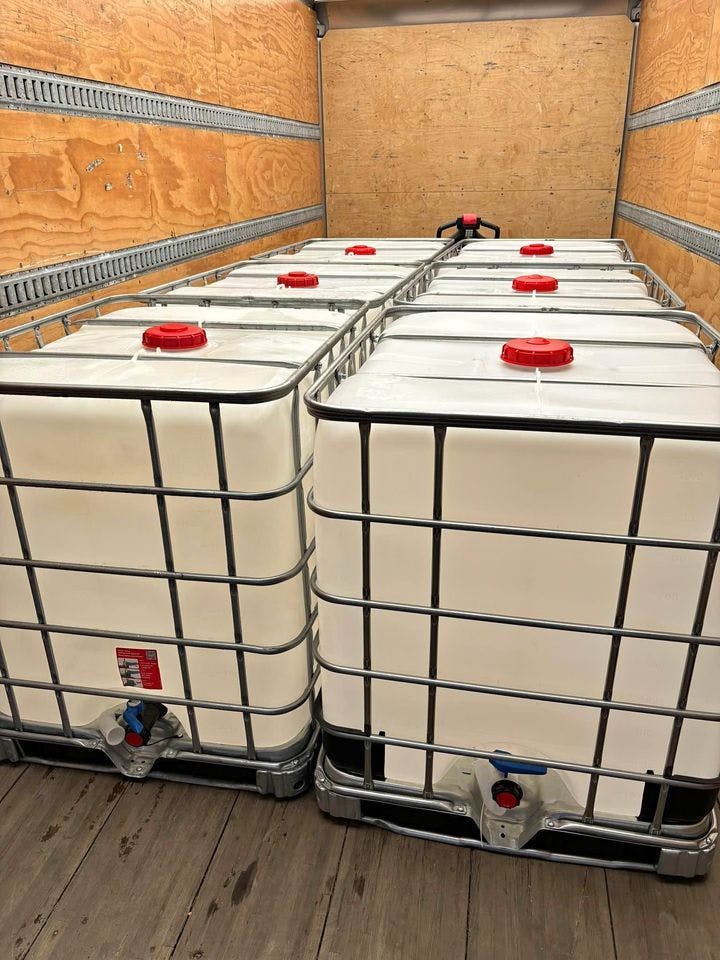 IBC totes in trailer 