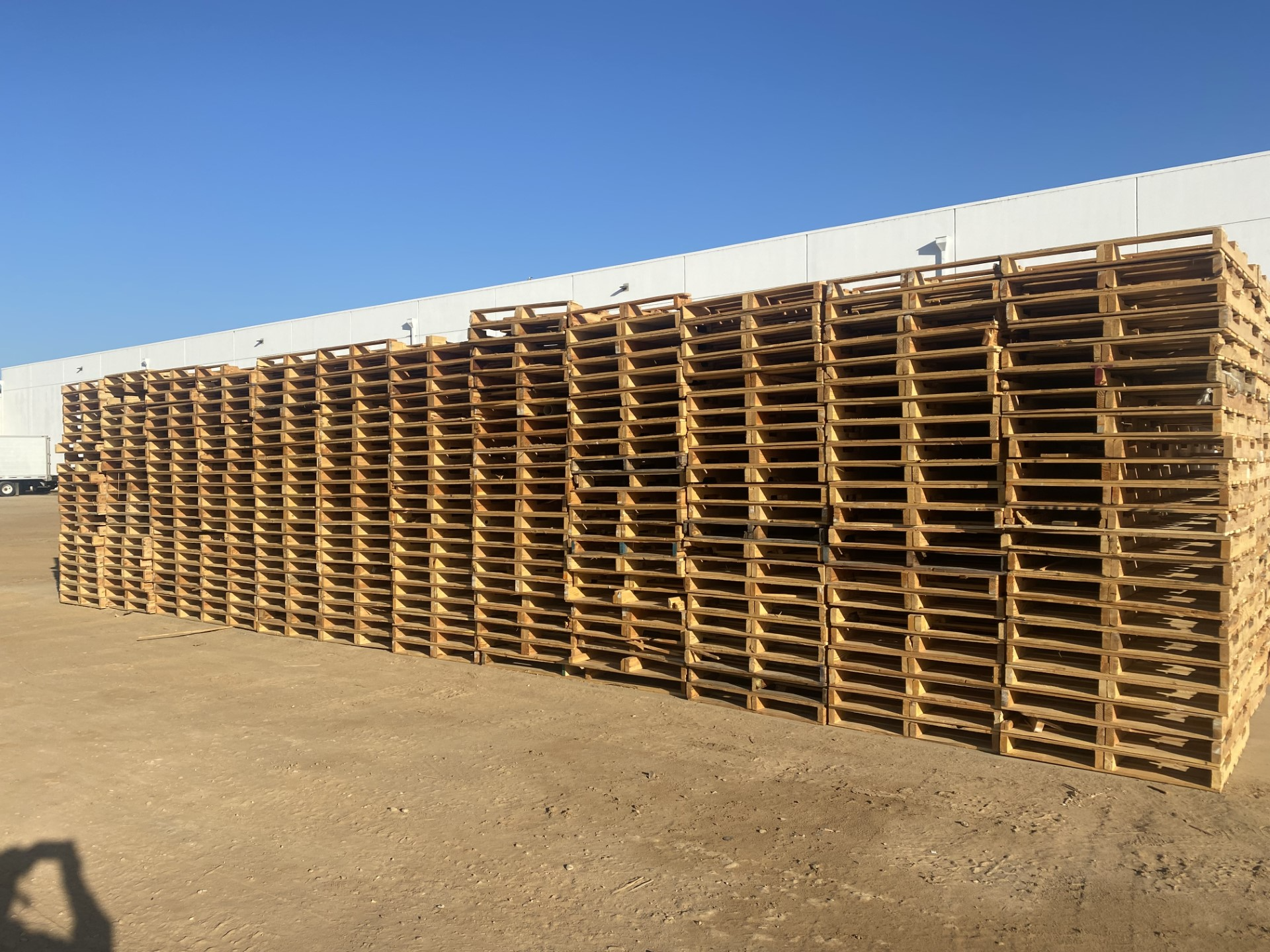 Stack of White Wood Grade A 48 Forty Pallets 